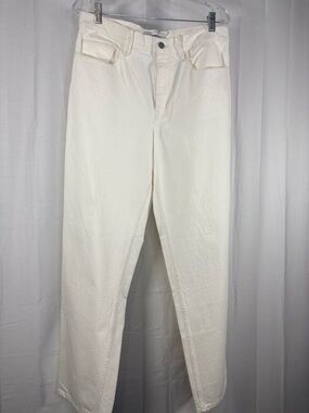 NWT PARTOW Wyatt Off White mid Rise Straight Leg Jeans size 10